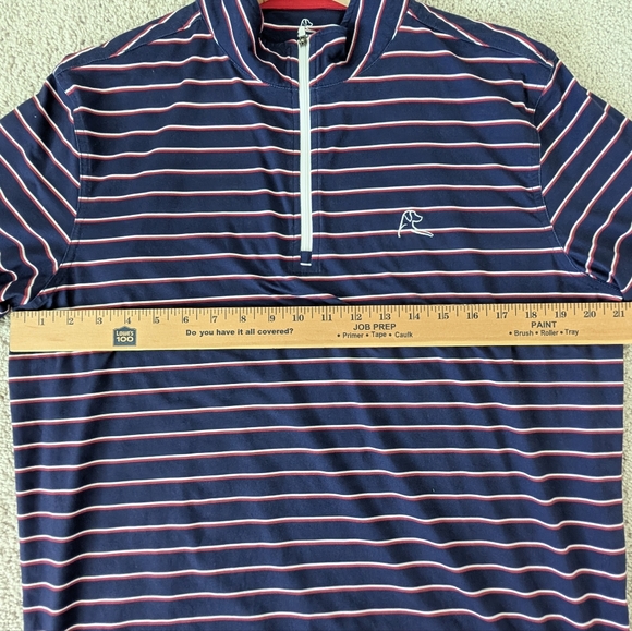Rhoback Quarter Zip Patriotic Long Sleeve Polo Golf Shirt Men's Size Medium - Picture 8 of 9